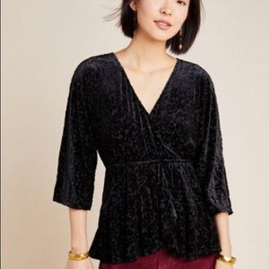 Anthropologie Burnout Velvet Top
